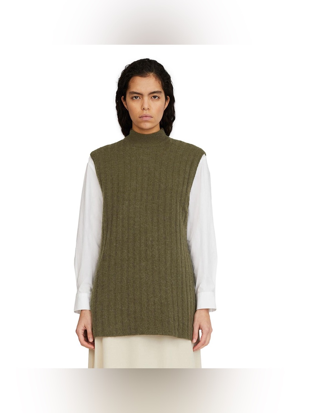 Samsoe Samsoe Etay Long Vest Dark Olive Extra Small